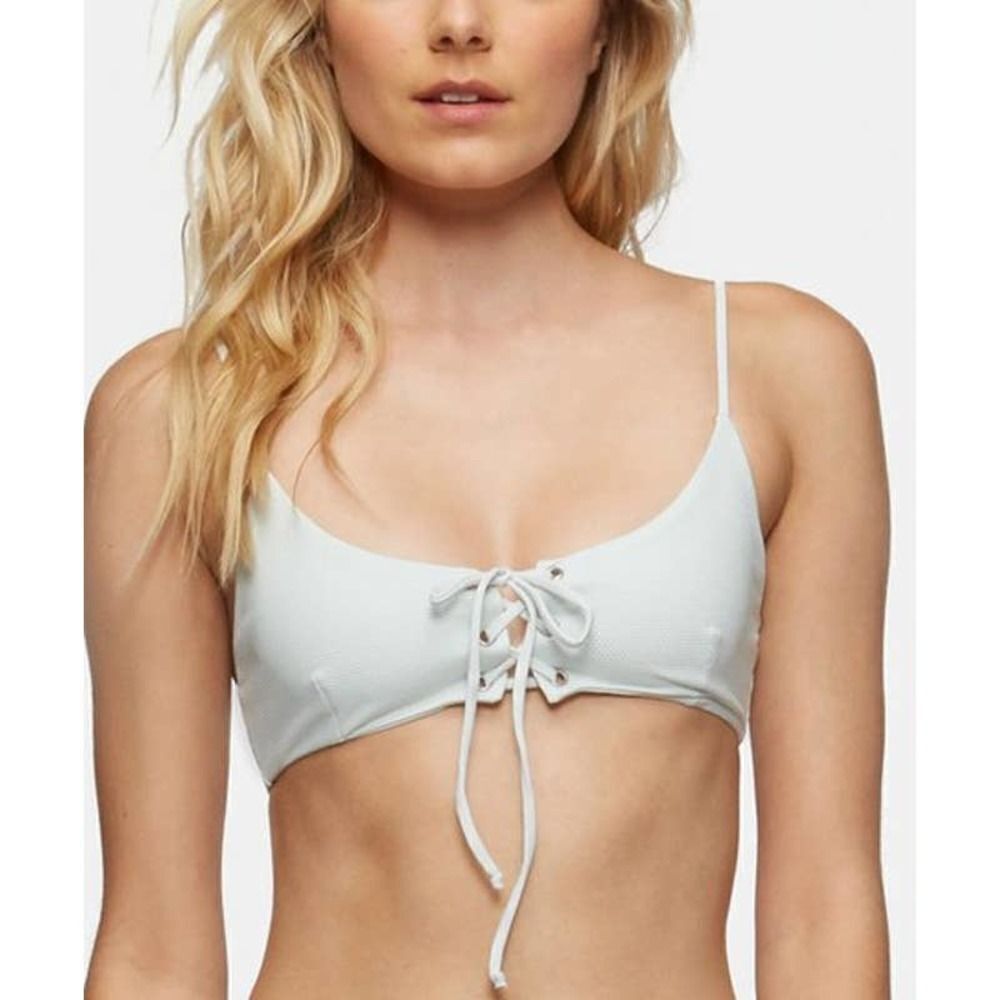 Tavik Reign Glossy Pique Womens Light blue New Bikini Swim Top Small